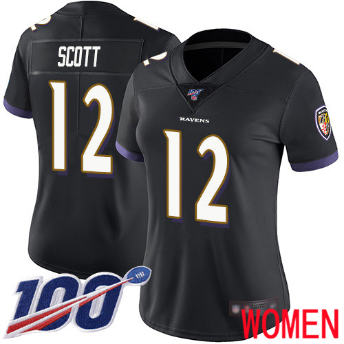 Baltimore Ravens Limited Black Women Jaleel Scott Alternate Jersey NFL Football #12 100th Season Vapor Untouchable->baltimore ravens->NFL Jersey